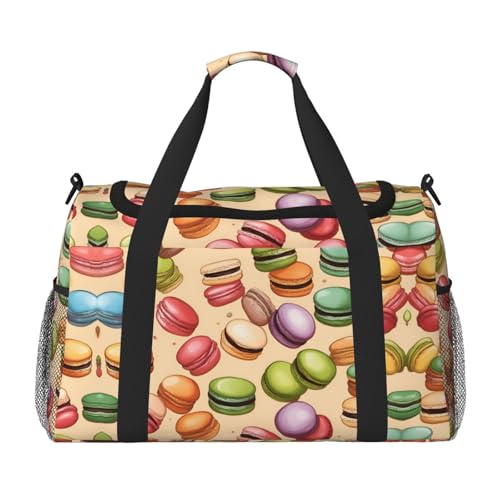 Macaron Biscuit Flavored Weekender Overnight Carry On Bag, für Damen und Herren, perfekt für Vielflieger, Schwarz , Einheitsgröße von UVBDF