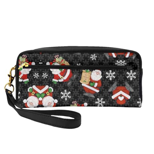 Make-up-Tasche mit Aufschrift "Merry Christmas", Reise-Kosmetiktasche, Make-up-Tasche für Damen, Make-up-Organizer, Reiseutensilien, Schwarz , Einheitsgröße, Kosmetiktasche von UVBDF