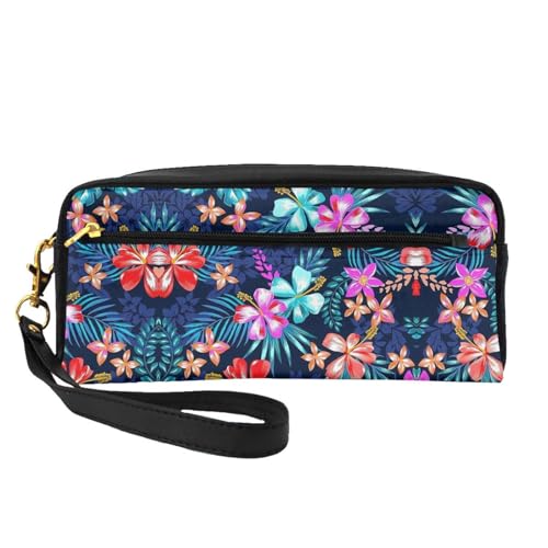 Make-up-Tasche mit Blumenmuster, Reise-Kosmetiktasche, Make-up-Tasche für Damen, Make-up-Organizer, Reiseutensilien, Blau, Schwarz , Einheitsgröße, Kosmetiktasche von UVBDF