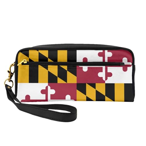 Make-up-Tasche mit Maryland-Staatsflagge, Reise-Kosmetiktasche, Make-up-Tasche für Damen, Make-up-Organizer, Reiseutensilien, Schwarz , Einheitsgröße, Kosmetiktasche von UVBDF
