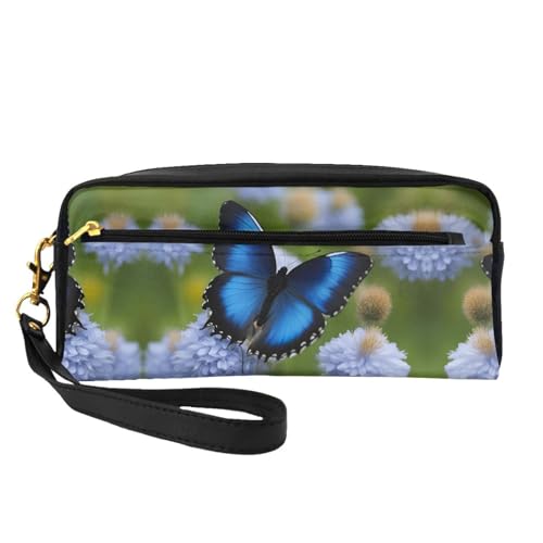Make-up-Tasche mit Schmetterlingen, Reise-Kosmetiktasche, Make-up-Tasche für Damen, Make-up-Organizer, Reiseutensilien, Blau, Schwarz , Einheitsgröße, Kosmetiktasche von UVBDF
