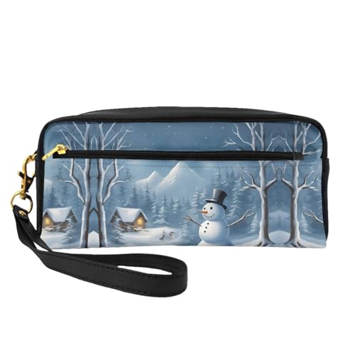Make-up-Tasche mit Schneemann, Reise-Kosmetiktasche, Make-up-Tasche für Damen, Make-up-Organizer, Reiseutensilien, Schwarz , Einheitsgröße, Kosmetiktasche von UVBDF