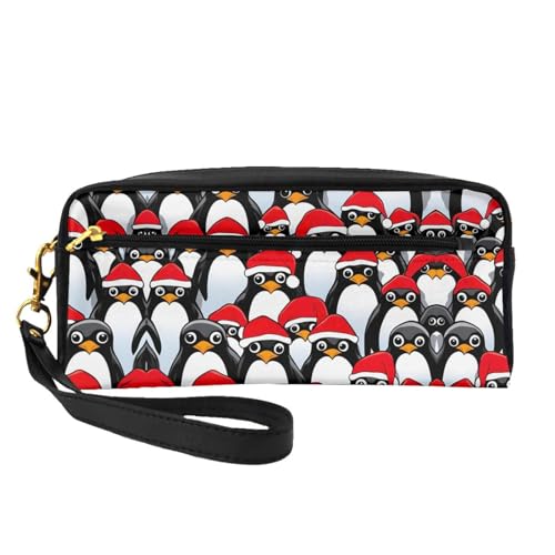 Make-up-Tasche mit Weihnachts-Pinguinmotiv, Reise-Kosmetiktasche, Make-up-Tasche für Damen, Make-up-Organizer, Reiseutensilien, Schwarz , Einheitsgröße, Kosmetiktasche von UVBDF