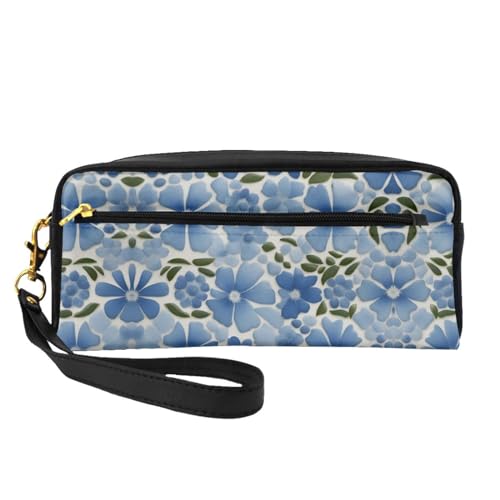 Make-up-Tasche mit blauen Blumen, Reise-Kosmetiktasche, Make-up-Tasche für Damen, Make-up-Organizer, Reiseutensilien, Schwarz , Einheitsgröße, Kosmetiktasche von UVBDF