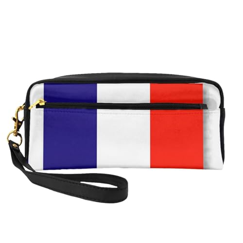 Make-up-Tasche mit französischer Flagge, Reise-Kosmetiktasche, Make-up-Tasche für Damen, Make-up-Organizer, Reiseutensilien, Schwarz , Einheitsgröße, Kosmetiktasche von UVBDF