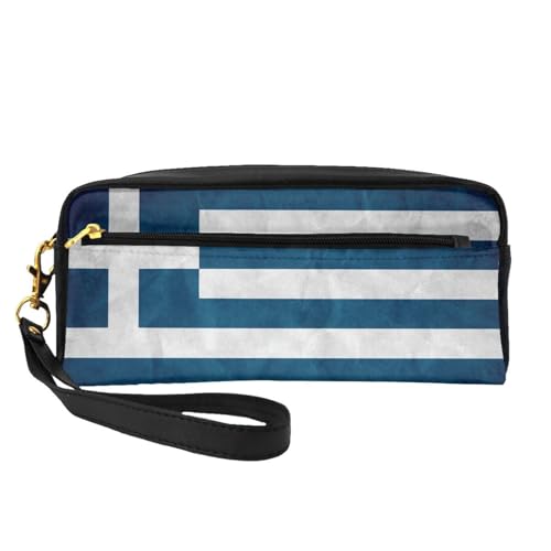 Make-up-Tasche mit griechischer Flagge, Reise-Kosmetiktasche, Make-up-Tasche für Damen, Make-up-Organizer, Reiseutensilien, Schwarz , Einheitsgröße, Kosmetiktasche von UVBDF