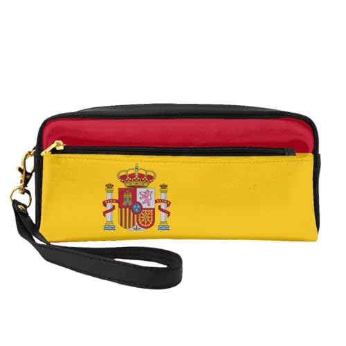 Make-up-Tasche mit spanischer Flagge, Reise-Kosmetiktasche, Make-up-Tasche für Damen, Make-up-Organizer, Reiseutensilien, Schwarz , Einheitsgröße, Kosmetiktasche von UVBDF