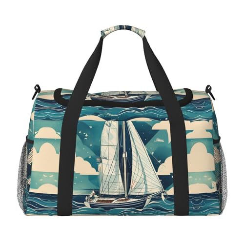 Ocean Segelboot Weekender Übernachtungstasche, für Damen und Herren, perfekt für Vielflieger, Schwarz , Einheitsgröße von UVBDF