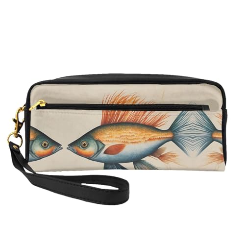 Safflower Make-up-Tasche mit fliegenden Fischen, Reise-Kosmetiktasche, Make-up-Tasche für Damen, Make-up-Organizer, Reiseutensilien, Schwarz , Einheitsgröße, Kosmetiktasche von UVBDF