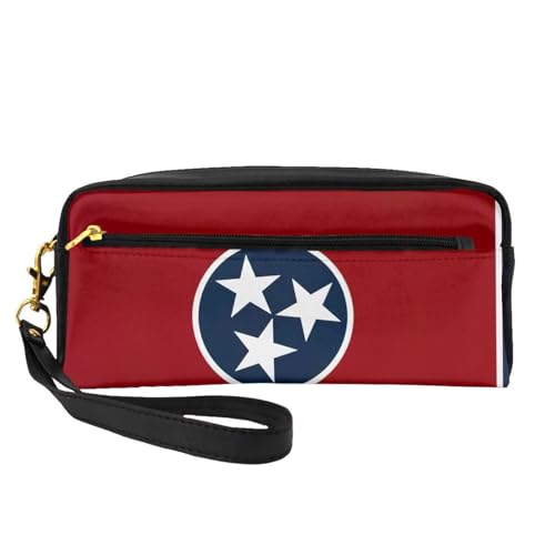 Tennessee Make-up-Tasche mit Staatsflagge, Reise-Kosmetiktasche, Make-up-Tasche für Damen, Make-up-Organizer, Reiseutensilien, Schwarz , Einheitsgröße, Kosmetiktasche von UVBDF
