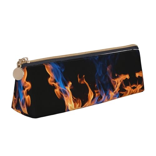 UVBDF Blue Flame Federmäppchen für Kinder mit Reißverschluss, kleine einfache Stifttasche, Kosmetik-Make-up-Etui, weiß, Einheitsgröße, Taschen-Organizer von UVBDF
