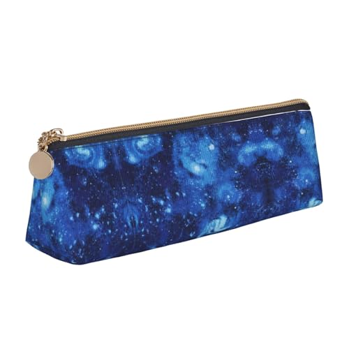 UVBDF Blue Universe Space Galaxy Federmäppchen, tragbar, Schreibwaren, großes Fassungsvermögen, Federmäppchen, Kosmetik-Organizer-Tasche, weiß, Einheitsgröße, Kosmetiktasche von UVBDF