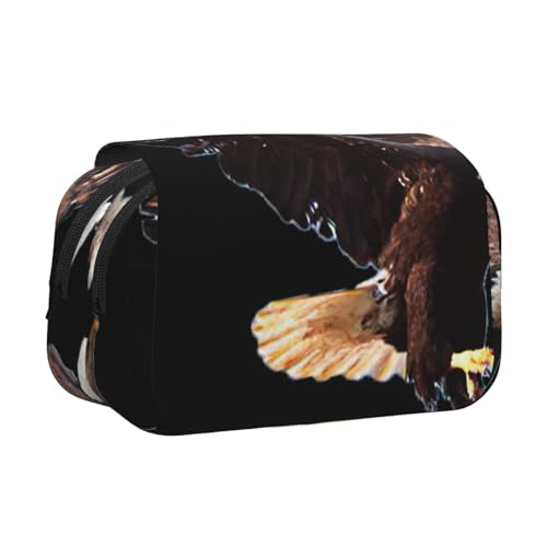 UVBDF Doppelschichtiges Federmäppchen mit Adler-Druck, für Kinder, als Geschenk, Schwarz , Einheitsgröße, Taschen-Organizer UVBDF Doppelschichtiges Federmäppchen mit Adler-Druck, für Kinder, als Geschenk, Schwarz , Einheitsgröße, Taschen-Organizer von UVBDF