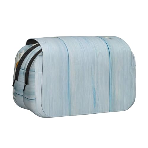 UVBDF Elegantes Federmäppchen mit Gänseblümchen-Motiv, doppelschichtig, für die Schule, Organizer, Schreibwaren-Tasche für Kinder, Geschenk, Schwarz , Einheitsgröße, Taschen-Organizer von UVBDF