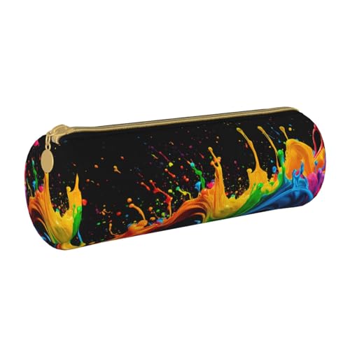 UVBDF Farbspritzer-Hintergrund, Schulbedarf-Tasche, niedlicher Stifthalter für Jungen und Mädchen, Senioren-Federmäppchen, Geschenk für Kinder, weiß, Einheitsgröße, Taschen-Organizer von UVBDF