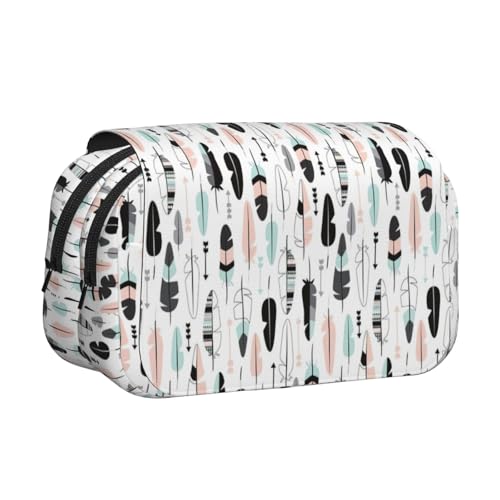 UVBDF Federdruck-Schul-Doppelschicht-Federmäppchen, Organizer, Schreibwaren-Tasche für Kinder, Geschenk, Schwarz , Einheitsgröße, Taschen-Organizer von UVBDF