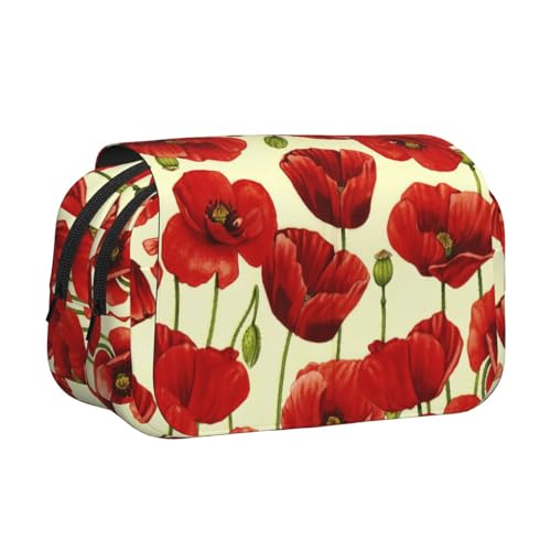 UVBDF Federmäppchen, Motiv: rote Blume, doppelschichtig, für Kinder, Geschenk, Schwarz , Einheitsgröße, Taschen-Organizer UVBDF Federmäppchen, Motiv: rote Blume, doppelschichtig, für Kinder, Geschenk, Schwarz , Einheitsgröße, Taschen-Organizer von UVBDF
