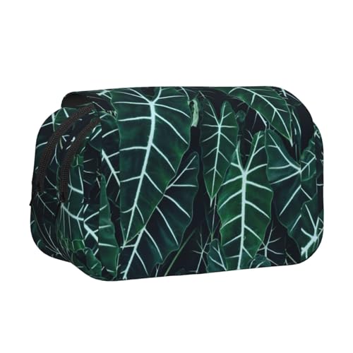 UVBDF Federmäppchen, mit langen Blättern, doppelschichtig, mit grünen Blättern, für Kinder, Geschenk, Schwarz , Einheitsgröße, Taschen-Organizer UVBDF Federmäppchen, mit langen Blättern, doppelschichtig, mit grünen Blättern, für Kinder, Geschenk, Schwarz , Einheitsgröße, Taschen-Organizer von UVBDF