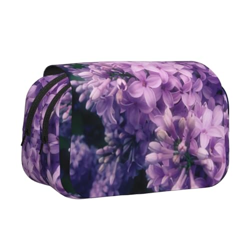 UVBDF Federmäppchen, zweilagig, mit violetten Blumen, für die Schule, Organizer, Schreibwaren-Tasche für Kinder, Geschenk, Schwarz , Einheitsgröße, Taschen-Organizer UVBDF Federmäppchen, zweilagig, mit violetten Blumen, für die Schule, Organizer, Schreibwaren-Tasche für Kinder, Geschenk, Schwarz , Einheitsgröße, Taschen-Organizer von UVBDF