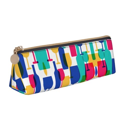 UVBDF Federmäppchen für Cocktailgläser und Weinflaschen, für Kinder, mit Reißverschluss, kleine einfache Stifttasche, Kosmetik-Make-up-Etui, weiß, Einheitsgröße, Taschen-Organizer von UVBDF