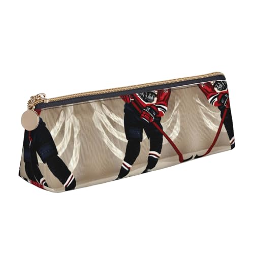 UVBDF Federmäppchen für Hockey-Sportschule, mit Reißverschluss, kleine einfache Stifttasche, Kosmetik-Make-up-Etui, weiß, Einheitsgröße, Taschen-Organizer von UVBDF