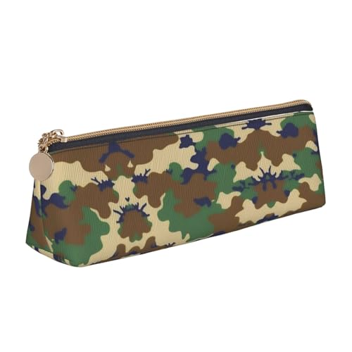UVBDF Federmäppchen für Kinder, Militär-Design, Camouflage, mit Reißverschluss, kleine einfache Stifttasche, Kosmetiktasche, Make-up-Tasche, Grün, weiß, Einheitsgröße, Taschen-Organizer von UVBDF
