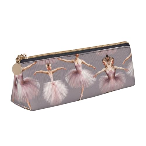 UVBDF Federmäppchen für Kinder, Motiv: Ballerina, tanzendes Mädchen, mit Reißverschluss, kleine einfache Stifttasche, Kosmetik-Make-up-Etui, weiß, Einheitsgröße, Taschen-Organizer von UVBDF