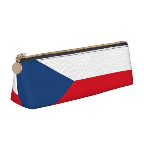 UVBDF Federmäppchen für Kinder, Motiv: Flagge der Tschechischen Republik, mit Reißverschluss, kleine einfache Stifttasche, Kosmetik-Make-up-Etui, weiß, Einheitsgröße, Taschen-Organizer von UVBDF