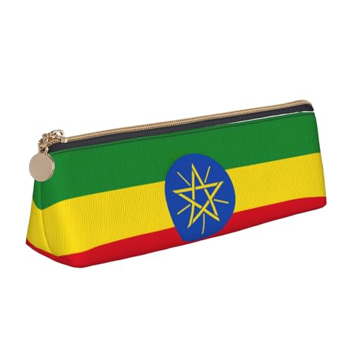 UVBDF Federmäppchen für Kinder, Motiv: Flagge von Äthiopien, mit Reißverschluss, kleine einfache Stifttasche, Kosmetik-Make-up-Etui, weiß, Einheitsgröße, Taschen-Organizer von UVBDF