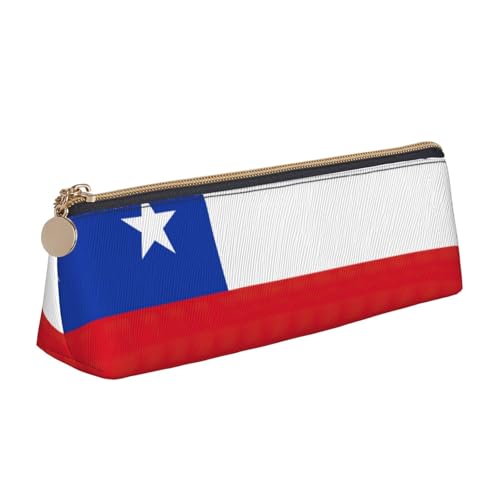 UVBDF Federmäppchen für Kinder, Motiv: Flagge von Chile, mit Reißverschluss, kleine einfache Stifttasche, Kosmetik-Make-up-Etui, weiß, Einheitsgröße, Taschen-Organizer von UVBDF