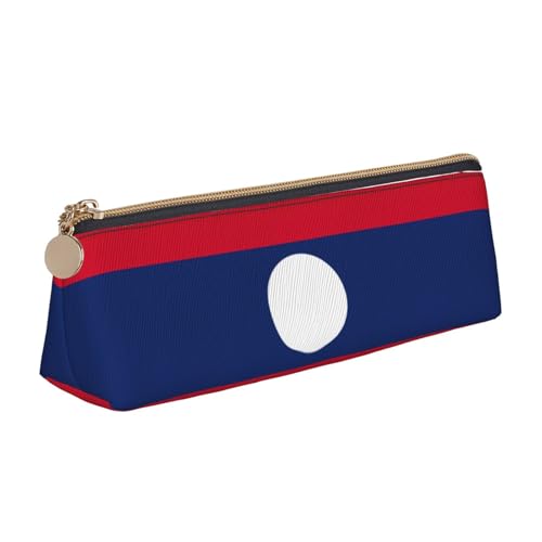 UVBDF Federmäppchen für Kinder, Motiv: Flagge von Laos, mit Reißverschluss, kleine einfache Stifttasche, Kosmetik-Make-up-Etui, weiß, Einheitsgröße, Taschen-Organizer von UVBDF