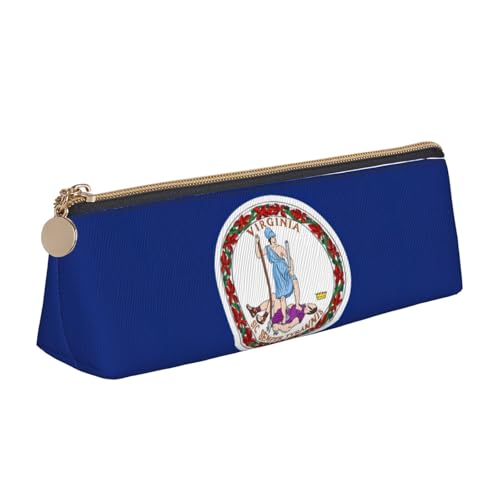 UVBDF Federmäppchen für Kinder, Motiv: Flagge von Virginia, mit Reißverschluss, kleine einfache Stifttasche, Kosmetik-Make-up-Etui, weiß, Einheitsgröße, Taschen-Organizer von UVBDF