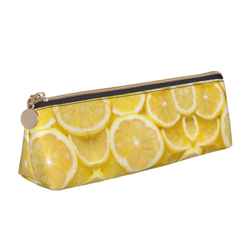 UVBDF Federmäppchen für Kinder, mit Reißverschluss, kleine einfache Stifttasche, Kosmetiktasche, Gelbe Zitrone, Gelb, weiß, Einheitsgröße, Taschen-Organizer von UVBDF