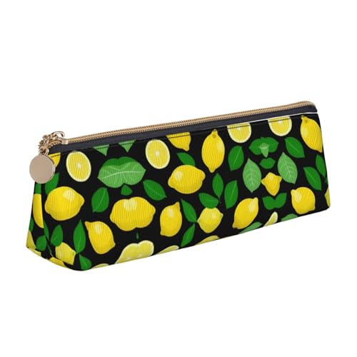 UVBDF Federmäppchen für Kinder, mit Reißverschluss, kleine einfache Stifttasche, Kosmetiktasche, Make-up-Tasche, Zitronenfrucht, weiß, Einheitsgröße, Taschen-Organizer von UVBDF