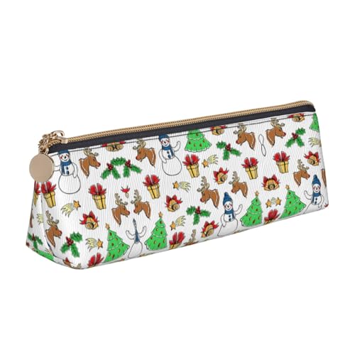 UVBDF Federmäppchen mit Aufschrift "Merry Christmas", tragbar, Schreibwaren, großes Fassungsvermögen, Kosmetik-Organizer-Tasche, weiß, Einheitsgröße, Kosmetiktasche von UVBDF