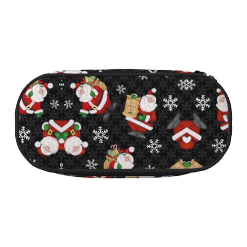 UVBDF Federmäppchen mit Aufschrift "Merry Christmas" für Männer und Frauen, tragbares Federmäppchen, ästhetisch, mit Reißverschluss für Büro-Organizer, Schwarz , Einheitsgröße, Taschen-Organizer von UVBDF