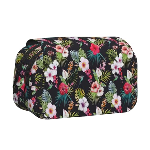 UVBDF Federmäppchen mit Blumendruck, doppellagig, Klappetui, Organizer, Schreibwaren-Tasche für Kinder, Geschenk, Schwarz , Einheitsgröße, Taschen-Organizer UVBDF Federmäppchen mit Blumendruck, doppellagig, Klappetui, Organizer, Schreibwaren-Tasche für Kinder, Geschenk, Schwarz , Einheitsgröße, Taschen-Organizer von UVBDF