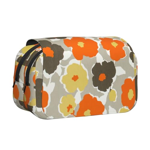 UVBDF Federmäppchen mit Blumenmuster (2) für die Schule, doppellagig, Klappetui, Organizer, Schreibwaren-Tasche für Kinder, Geschenk, Schwarz , Einheitsgröße, Taschen-Organizer von UVBDF
