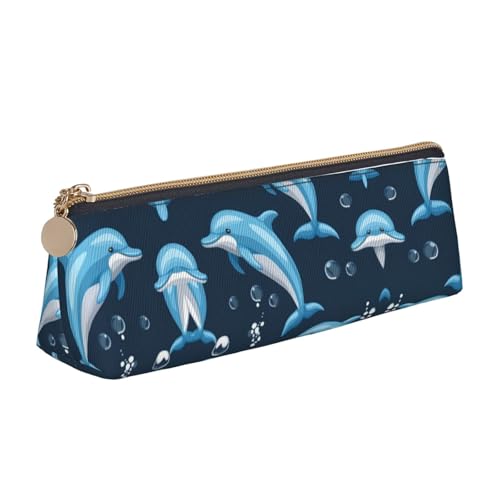 UVBDF Federmäppchen mit Delfinbällen für Kinder, mit Reißverschluss, kleine einfache Stifttasche, Kosmetik-Make-up-Etui, weiß, Einheitsgröße, Taschen-Organizer von UVBDF