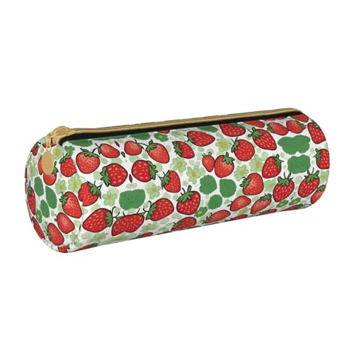 UVBDF Federmäppchen mit Erdbeermuster, niedlicher Stifthalter für Jungen und Mädchen, Senioren-Federmäppchen, Geschenk für Kinder, weiß, Einheitsgröße, Taschen-Organizer von UVBDF