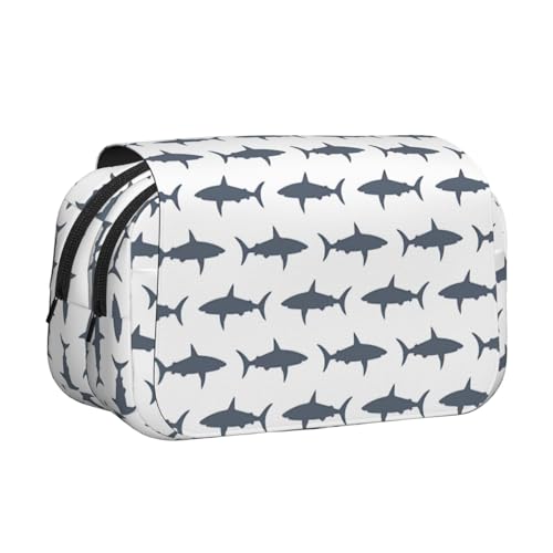 UVBDF Federmäppchen mit Fisch- und Hai-Druck, doppellagig, Klappetui, Organizer, Schreibwaren-Tasche für Kinder, Geschenk, Schwarz , Einheitsgröße, Taschen-Organizer UVBDF Federmäppchen mit Fisch- und Hai-Druck, doppellagig, Klappetui, Organizer, Schreibwaren-Tasche für Kinder, Geschenk, Schwarz , Einheitsgröße, Taschen-Organizer von UVBDF