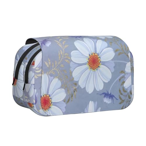 UVBDF Federmäppchen mit Gänseblümchen-Motiv, doppelschichtig, für Kinder, Geschenk, Schwarz , Einheitsgröße, Taschen-Organizer UVBDF Federmäppchen mit Gänseblümchen-Motiv, doppelschichtig, für Kinder, Geschenk, Schwarz , Einheitsgröße, Taschen-Organizer von UVBDF
