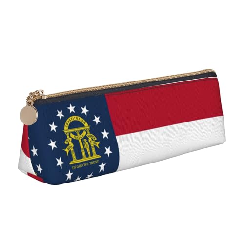 UVBDF Federmäppchen mit Georgia-Flagge, für Kinder, mit Reißverschluss, kleine einfache Stifttasche, Kosmetik-Make-up-Etui, weiß, Einheitsgröße, Taschen-Organizer von UVBDF