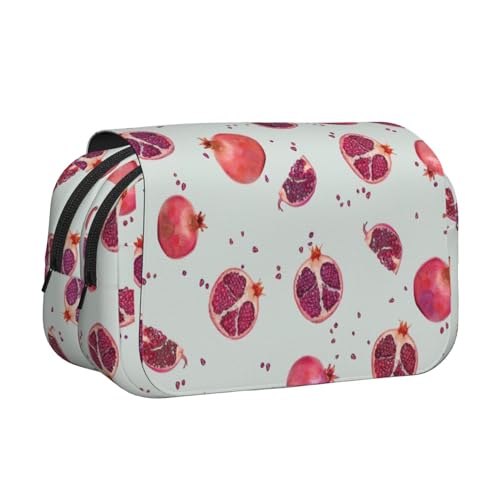 UVBDF Federmäppchen mit Granatapfelmuster, doppellagig, Klappetui, Organizer, Schreibwaren-Tasche für Kinder, Geschenk, Schwarz , Einheitsgröße, Taschen-Organizer von UVBDF