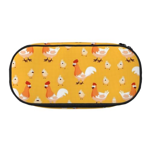 UVBDF Federmäppchen mit Hühnerküken für Herren und Damen, tragbares Federmäppchen, ästhetisch, mit Reißverschluss für Büro-Organizer, Schwarz , Einheitsgröße, Taschen-Organizer von UVBDF