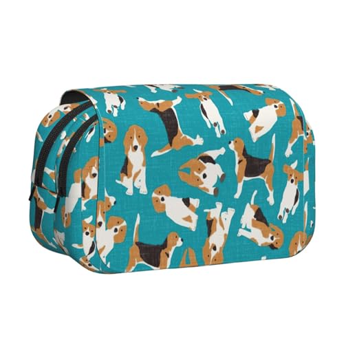 UVBDF Federmäppchen mit Hundemotiv, doppelschichtig, für Kinder, 2 Stück, Schwarz , Einheitsgröße, Taschen-Organizer von UVBDF