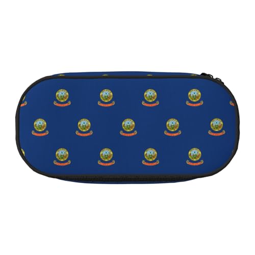 UVBDF Federmäppchen mit Idaho Staatsflagge für Männer und Frauen, tragbares Federmäppchen, ästhetisch, mit Reißverschluss für Büro-Organizer, Schwarz , Einheitsgröße, Taschen-Organizer von UVBDF
