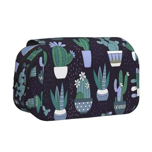 UVBDF Federmäppchen mit Kaktus-Sukkulenten-Druck, Schule, doppellagig, Klappetui, Organizer, Schreibwaren-Tasche für Kinder, Geschenk, Schwarz , Einheitsgröße, Taschen-Organizer UVBDF Federmäppchen mit Kaktus-Sukkulenten-Druck, Schule, doppellagig, Klappetui, Organizer, Schreibwaren-Tasche für Kinder, Geschenk, Schwarz , Einheitsgröße, Taschen-Organizer von UVBDF