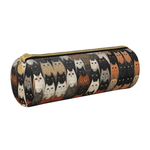 UVBDF Federmäppchen mit Katzen-Motiv, niedlicher Stifthalter für Jungen und Mädchen, Senioren-Federmäppchen, Geschenk für Kinder, weiß, Einheitsgröße, Taschen-Organizer von UVBDF
