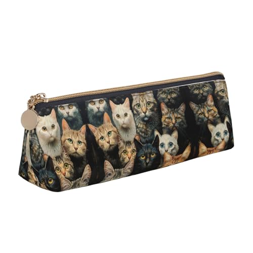 UVBDF Federmäppchen mit Katzenmotiv für Kinder, mit Reißverschluss, kleine einfache Stifttasche, Kosmetik-Make-up-Etui, weiß, Einheitsgröße, Taschen-Organizer von UVBDF